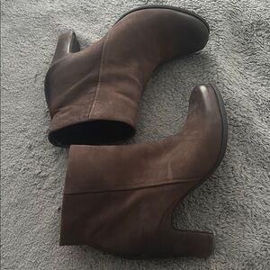 Brown Leather Ankle Boots-Ecco size 40